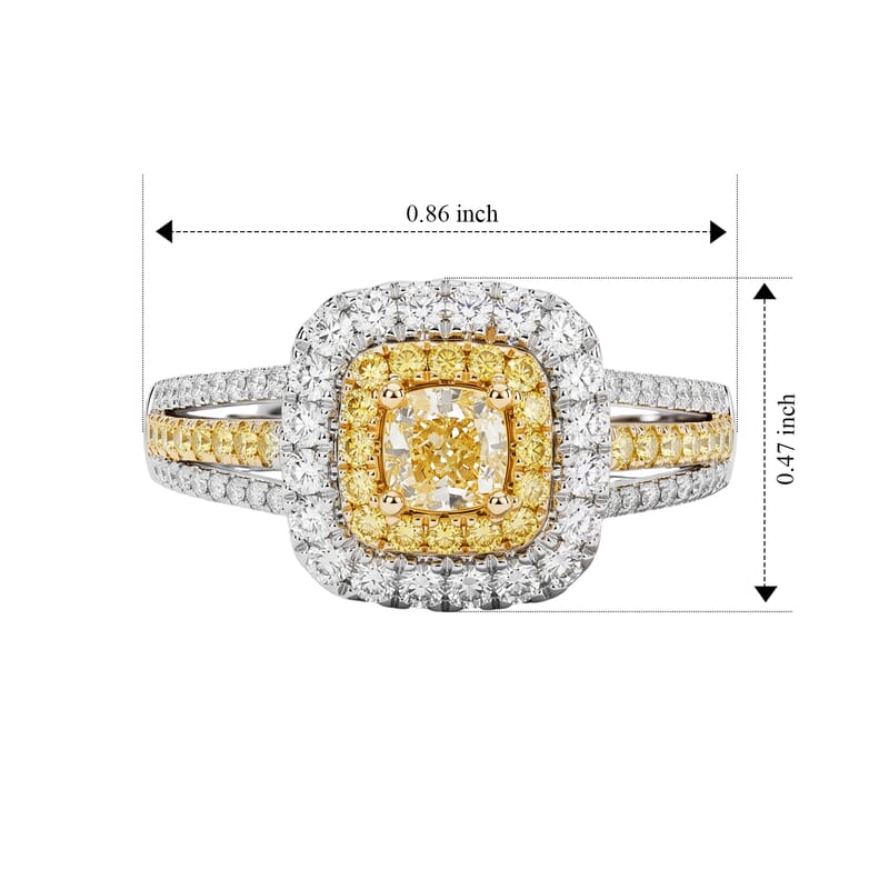 Modani Yellow and White Diamond G SI2 1.27 ctw Ring in 14K Yellow Gold (Size 7.0)