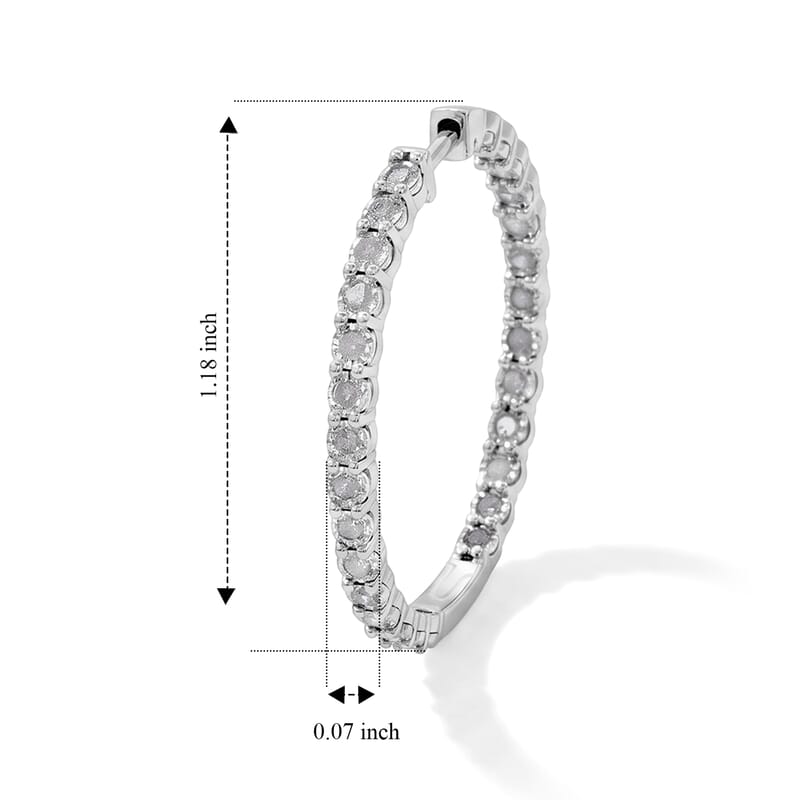 Diamond 1.00 ctw Earrings in Sterling Silver