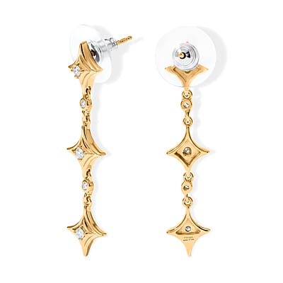 D'Joy Moissanite 0.25 ctw Earrings in 18K Vermeil Yellow Gold Over Sterling Silver