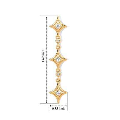 D'Joy Moissanite 0.25 ctw Earrings in 18K Vermeil Yellow Gold Over Sterling Silver