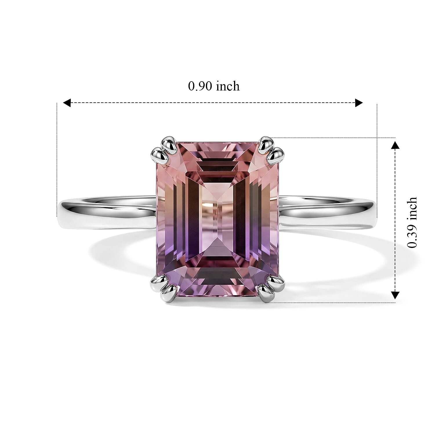 EverTrue Premium Anahi Ametrine 3.25 ctw Ring in Platinum Bond (Size 11.0)