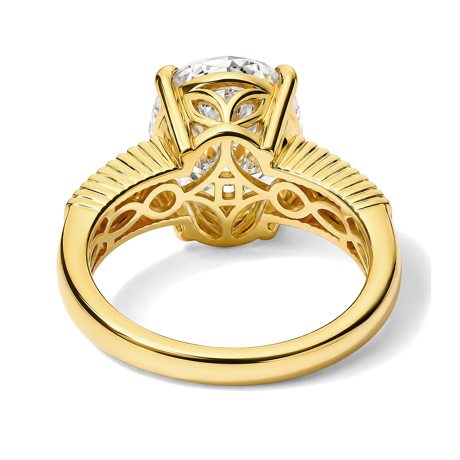 D'Joy Moissanite and Premium Chrome Diopside 4.15 ctw Ring in 18K Vermeil Yellow Gold Over Sterling Silver (Size 6.0)