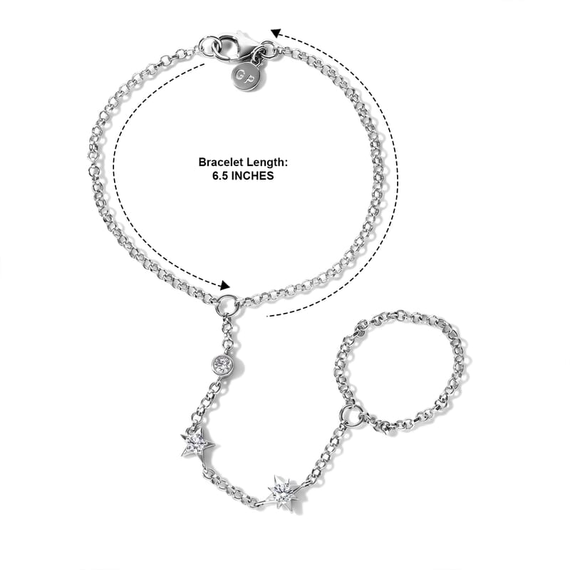 GP Celestial Dream Collection Moissanite 0.30 ctw Bracelet in Rhodium Over Sterling Silver (6.50 In)
