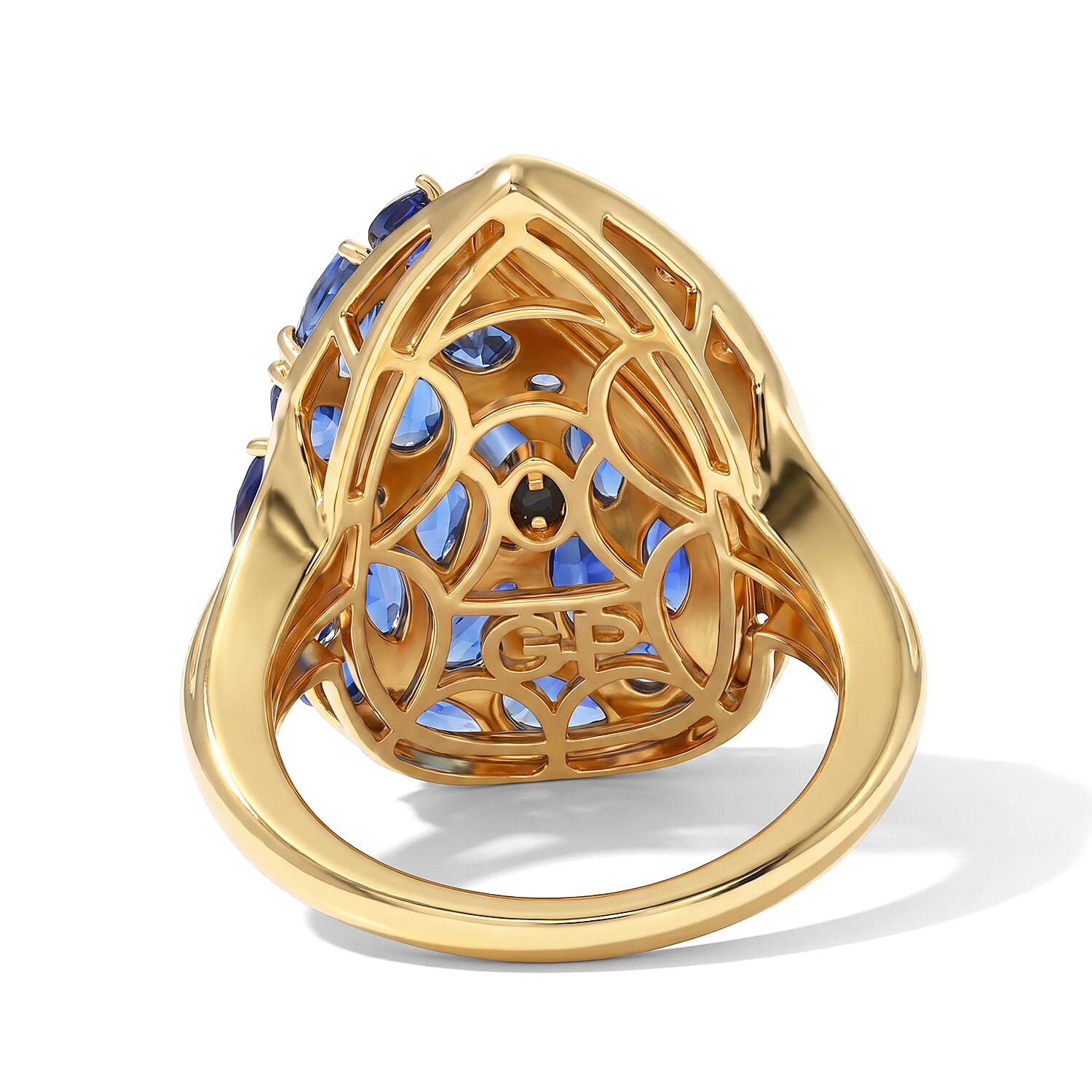 GP Celestial Dream Collection Premium Kashmir Kyanite and White Zircon 4.75 ctw Ring in 18K Vermeil Yellow Gold Over Sterling Silver (Size 5.0)