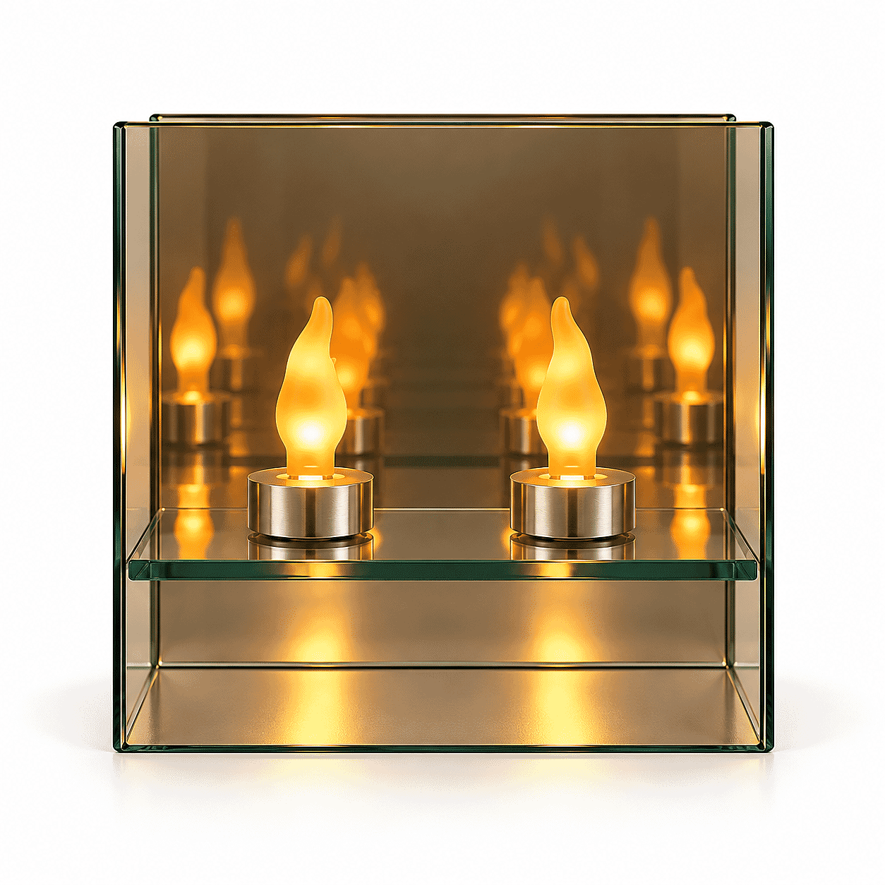 Livmore Glass and LED Double Heads Decorative Ornaments (Battery 2xAA Not Including)