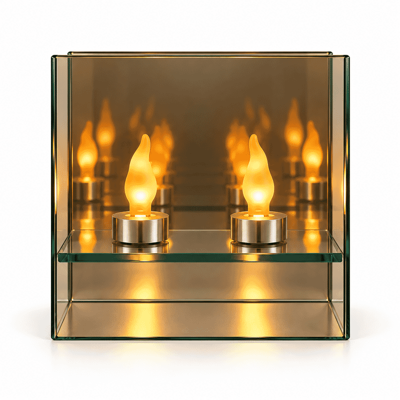 Livmore Glass and LED Double Heads Decorative Ornaments (Battery 2xAA Not Including)