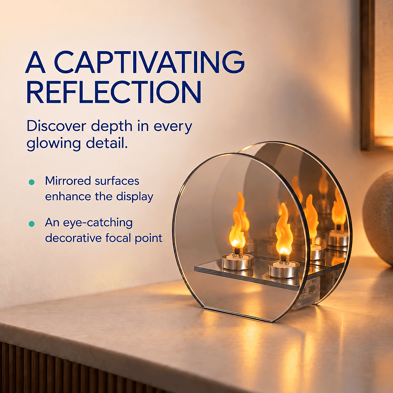 Livmore Glass and LED Double Heads Decorative Ornaments (Battery 2xAA Not Including)