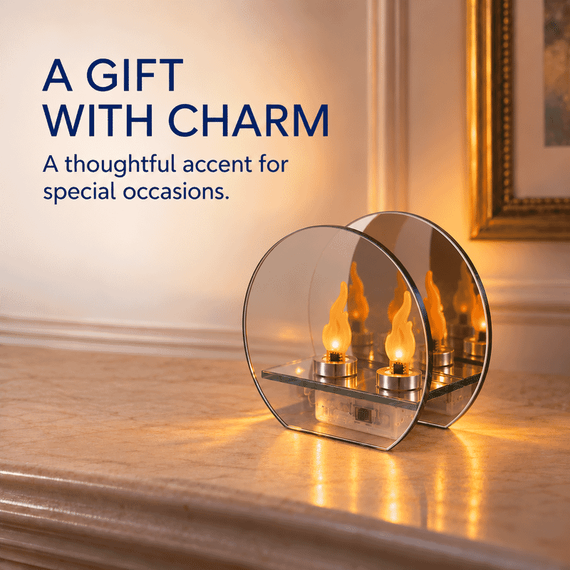 Livmore Glass and LED Double Heads Decorative Ornaments (Battery 2xAA Not Including)