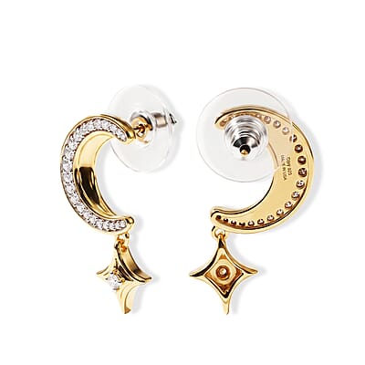 D'Joy Moissanite 0.50 ctw Earrings in 18K Vermeil Yellow Gold Over Sterling Silver