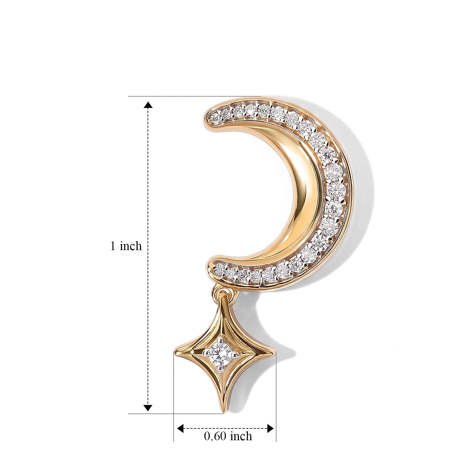 D'Joy Moissanite 0.50 ctw Earrings in 18K Vermeil Yellow Gold Over Sterling Silver