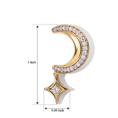 D'Joy Moissanite 0.50 ctw Earrings in 18K Vermeil Yellow Gold Over Sterling Silver