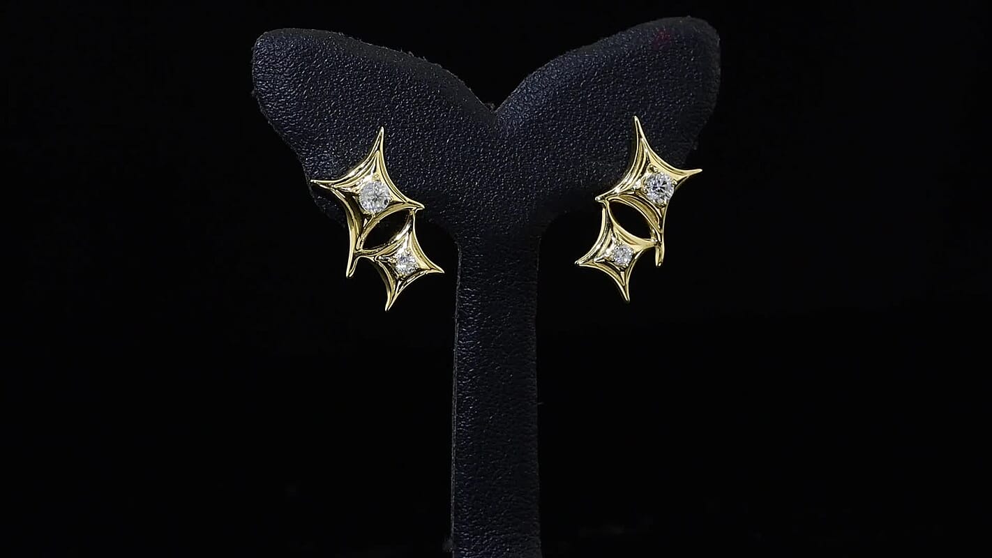 D''Joy Moissanite Earrings in 18K Vermeil YG Over Sterling Silver 0.30 ctw