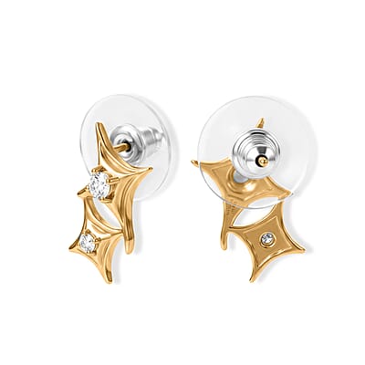 D'Joy Moissanite 0.30 ctw Earrings in 18K Vermeil Yellow Gold Over Sterling Silver