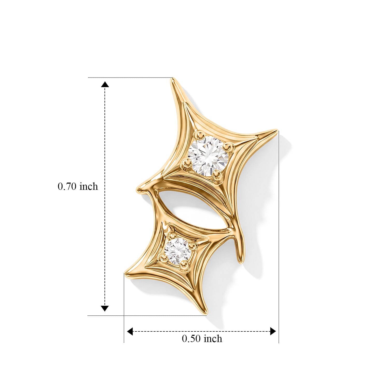 D'Joy Moissanite 0.30 ctw Earrings in 18K Vermeil Yellow Gold Over Sterling Silver