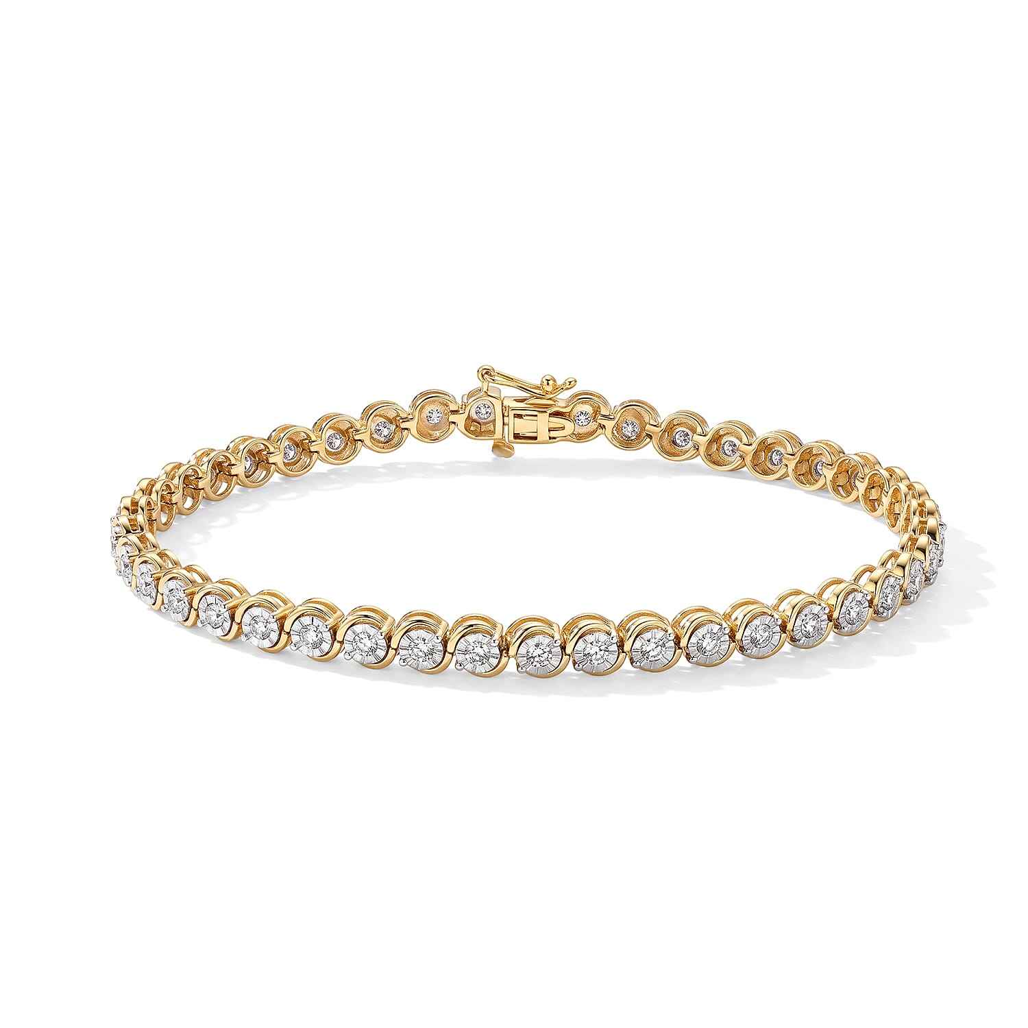 Diamond 1.00 ctw Bracelet in 14K YG Over and Sterling Silver (7.50 In)