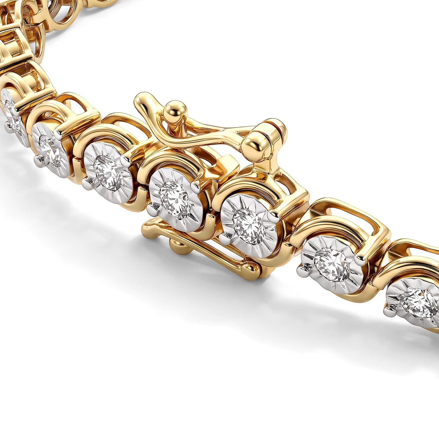 Diamond 1.00 ctw Bracelet in 14K YG Over and Sterling Silver (7.50 In)