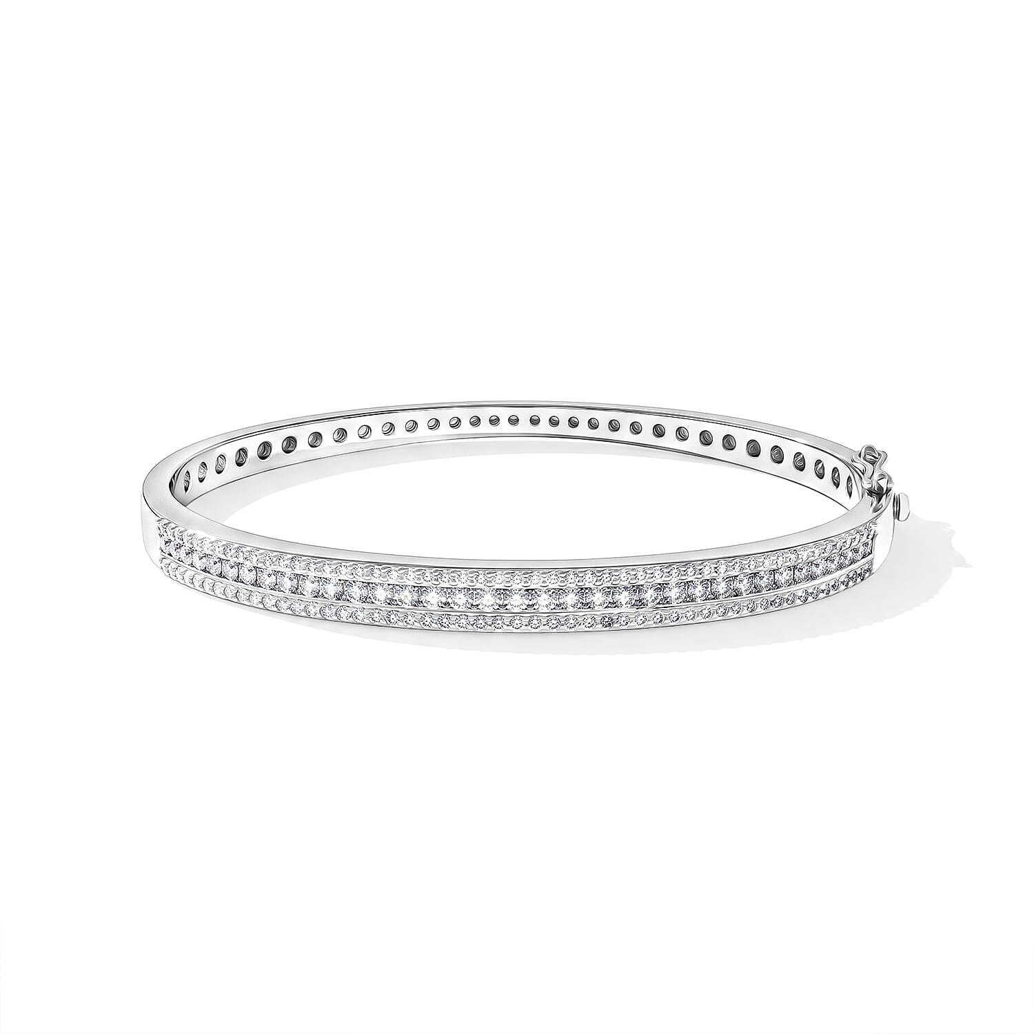 Diamond 2.00 ctw Bangle Bracelet in Sterling Silver (6.50 In)