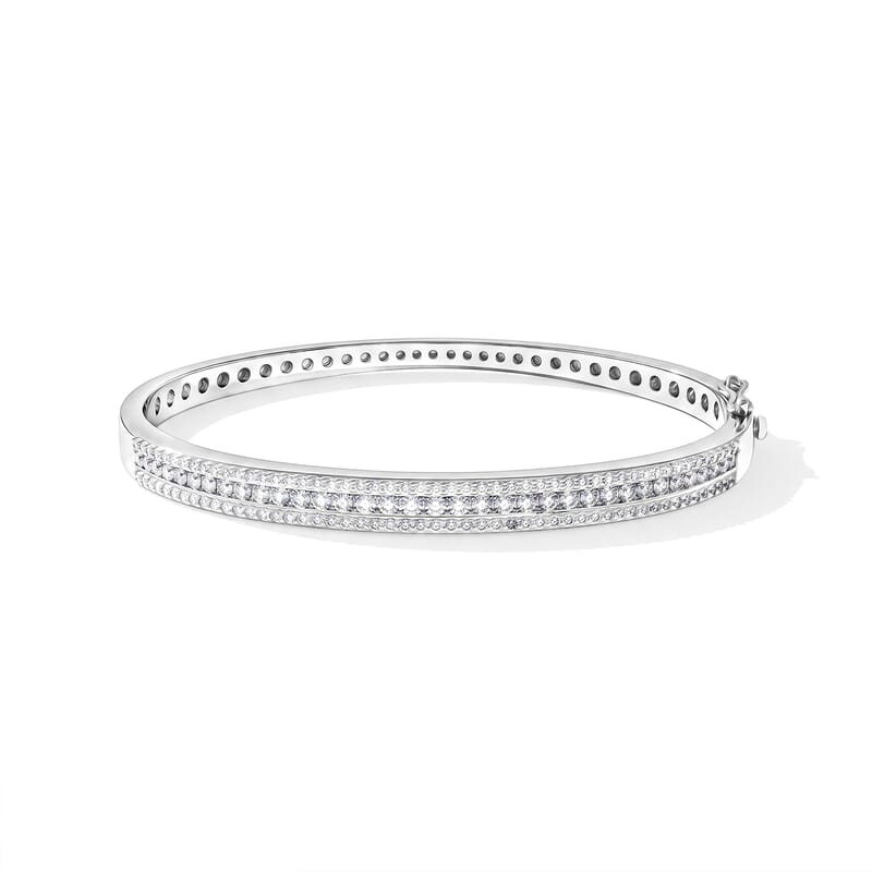 Diamond 2.00 ctw Bangle Bracelet in Sterling Silver (6.50 In)