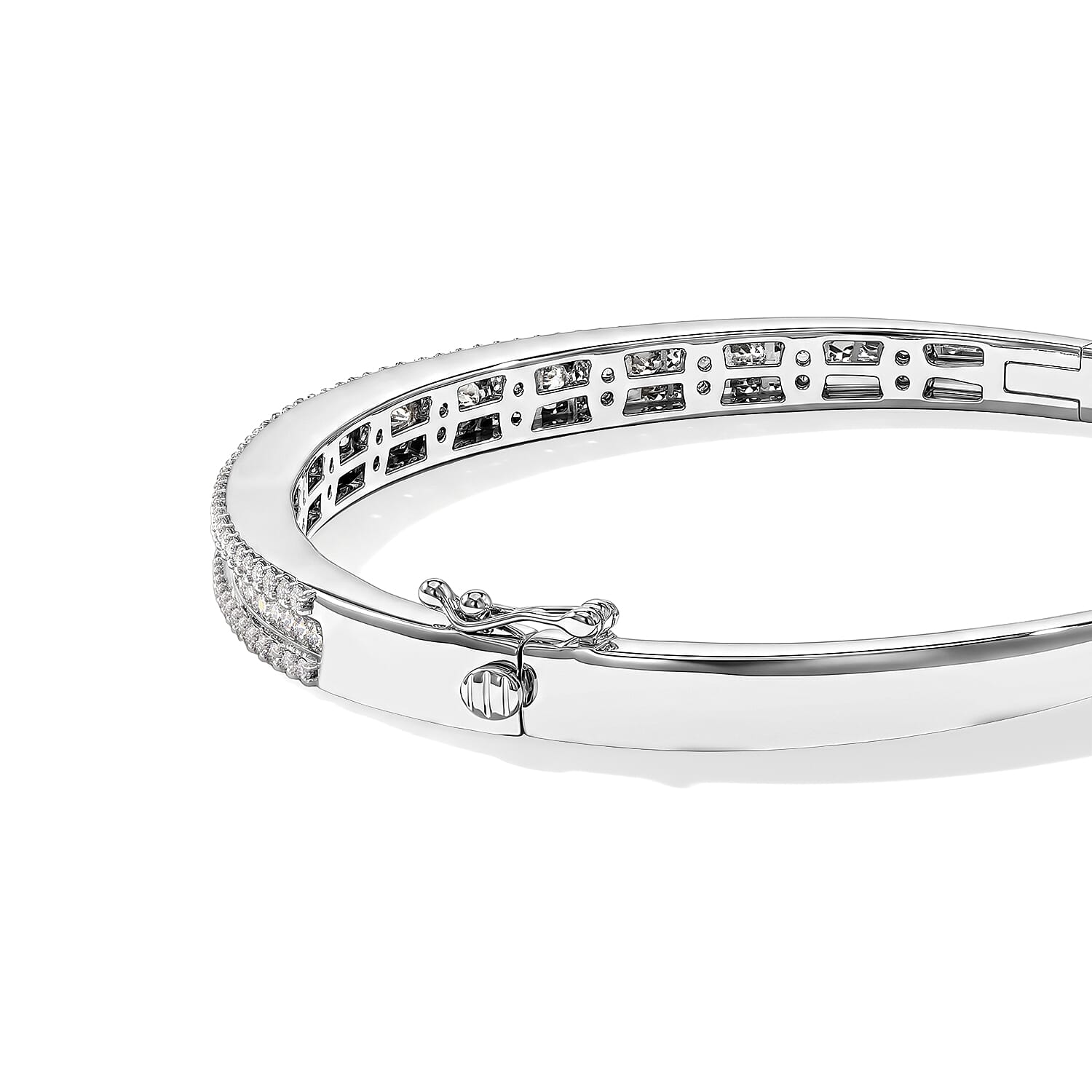 Diamond 2.00 ctw Bangle Bracelet in Sterling Silver (6.50 In)