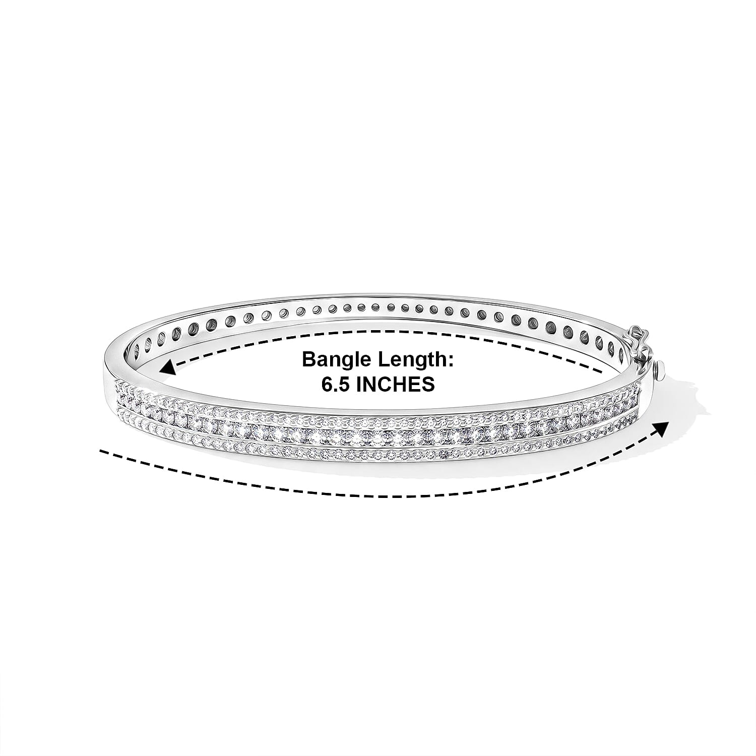 Diamond 2.00 ctw Bangle Bracelet in Sterling Silver (6.50 In)