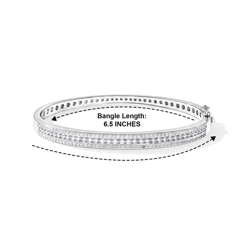 Diamond 2.00 ctw Bangle Bracelet in Sterling Silver (6.50 In)