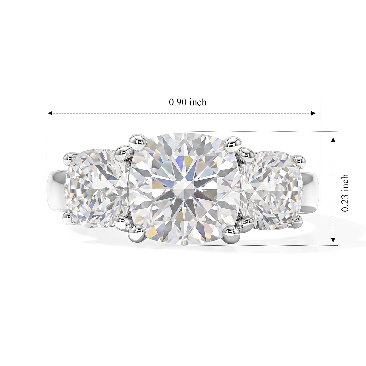 Moissanite (VVS) 7.75 ctw Ring in Sterling Silver (Size 6.0)