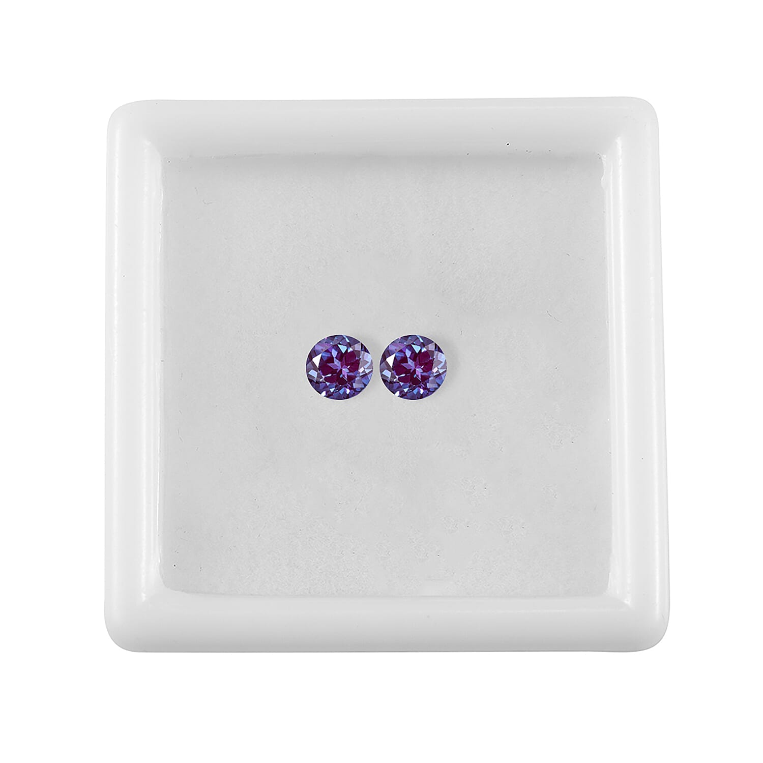 Lab Grown Alexandrite Set of 2 (Rnd 7 mm) 2.91 ctw