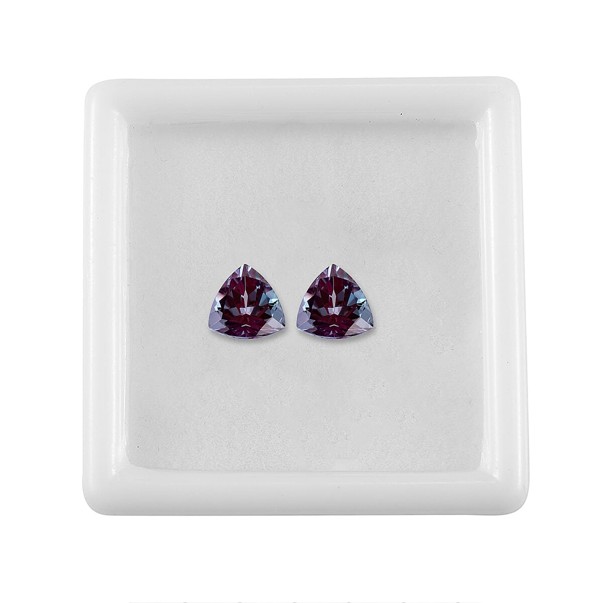 Lab Grown Alexandrite Set of 2 (Trl 7 mm) 2.47 ctw