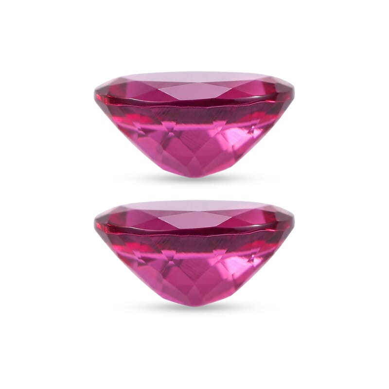 Lab Grown Bixbite Set of 2 (Ovl 9x7 mm) 3.12 ctw