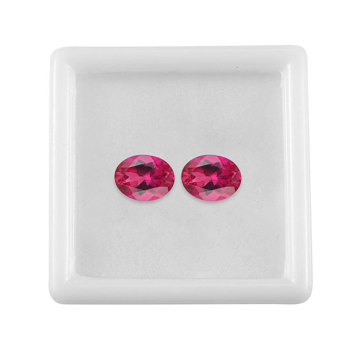 Lab Grown Bixbite Set of 2 (Ovl 9x7 mm) 3.12 ctw