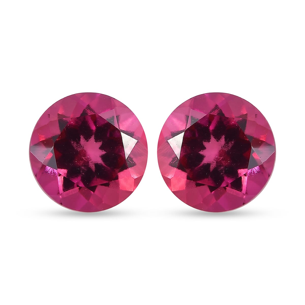 AAA Lab Grown Bixbite Set of 2 (Rnd 7 mm) 2.16 ctw