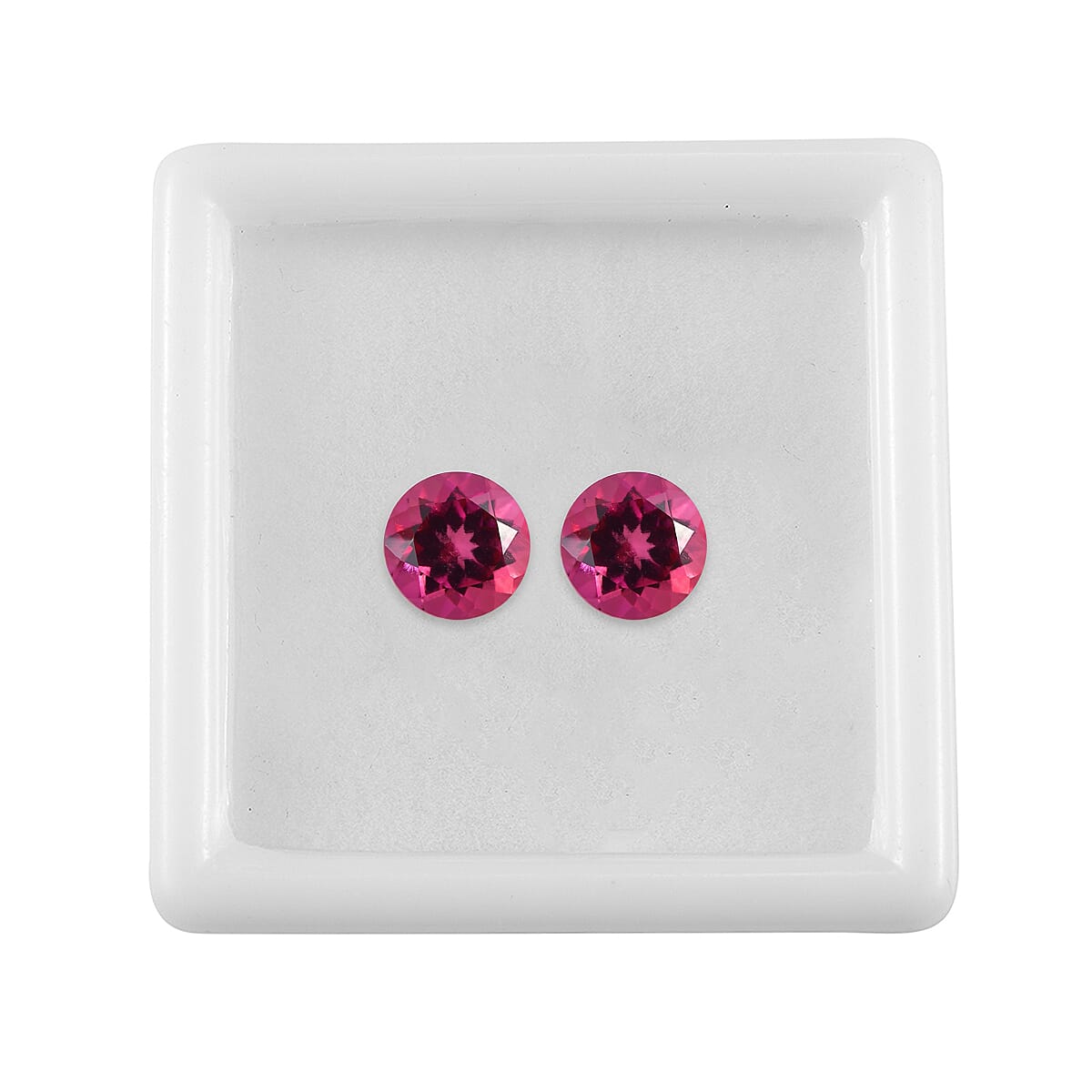 AAA Lab Grown Bixbite Set of 2 (Rnd 7 mm) 2.16 ctw