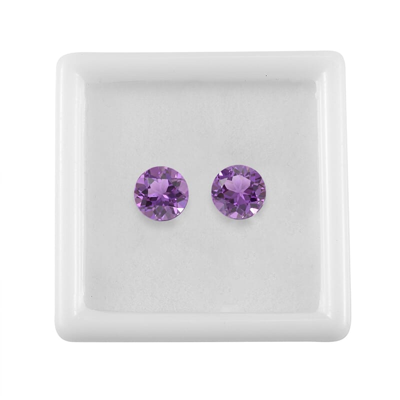 Lab Grown Color Change Sapphire Set of 2 (Rnd 7 mm) 3.42 ctw