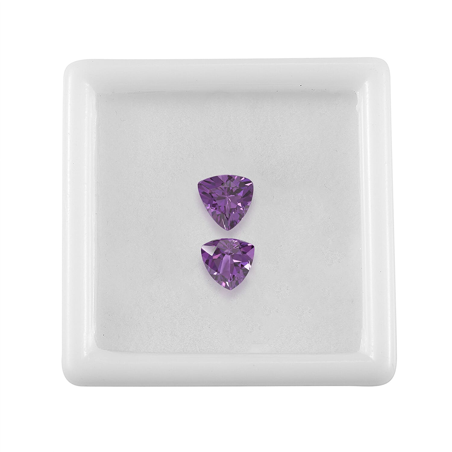 Lab Grown Color Change Sapphire Set of 2 (Trl 7 mm) 2.96 ctw