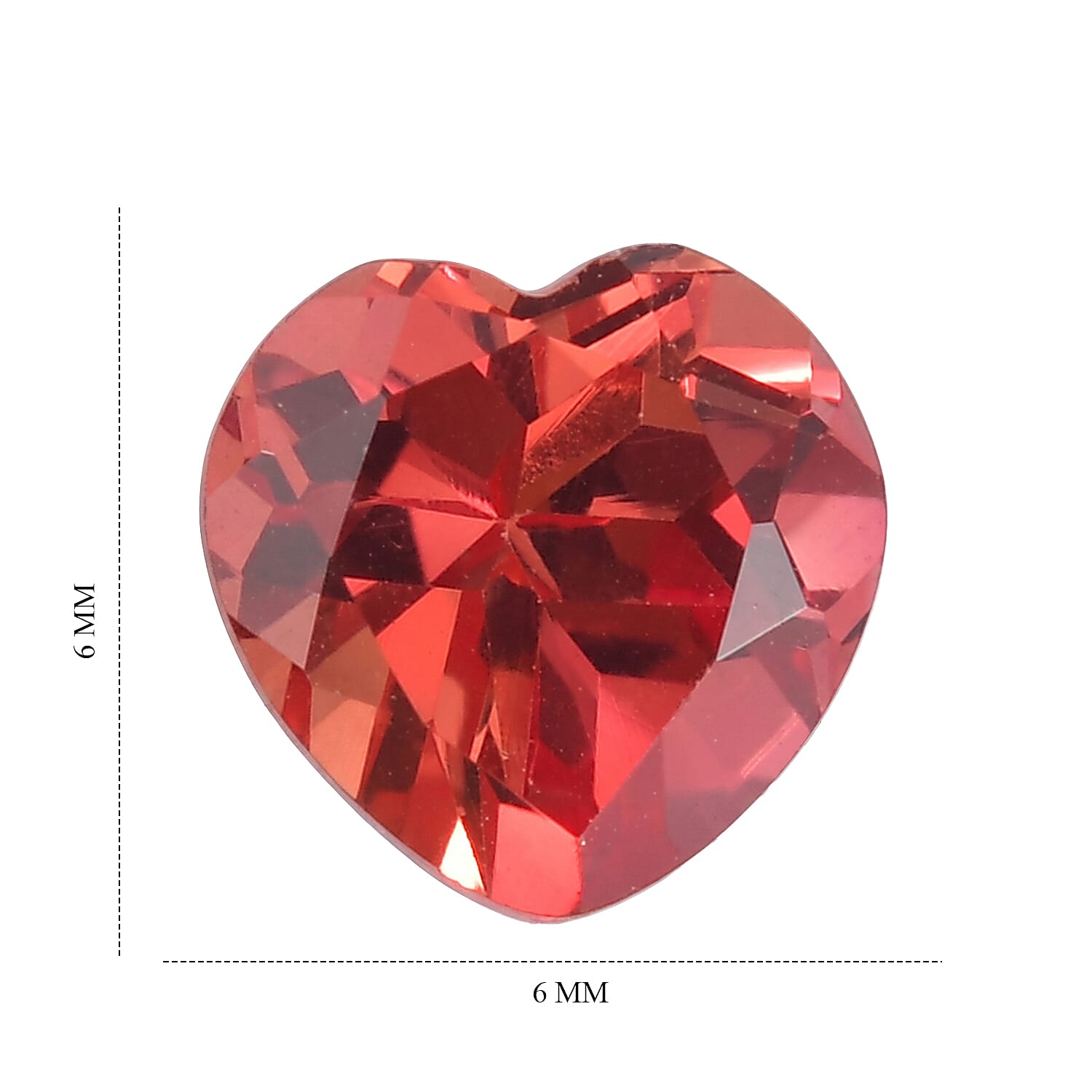 AA Lab Grown Padparadscha Sapphire (Hrt 6 mm) 1.02 ctw