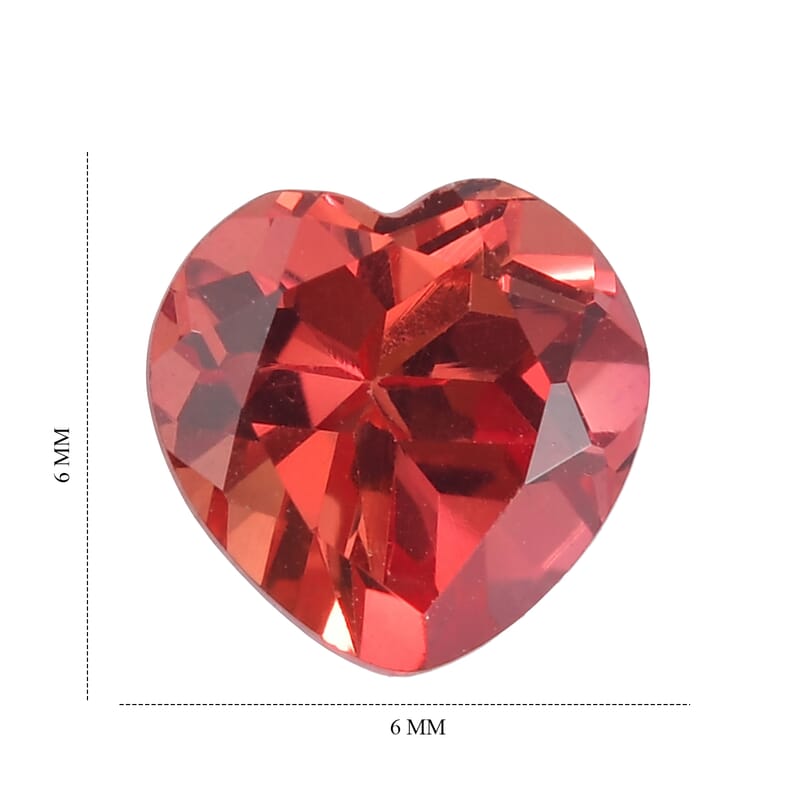 AA Lab Grown Padparadscha Sapphire (Hrt 6 mm) 1.02 ctw