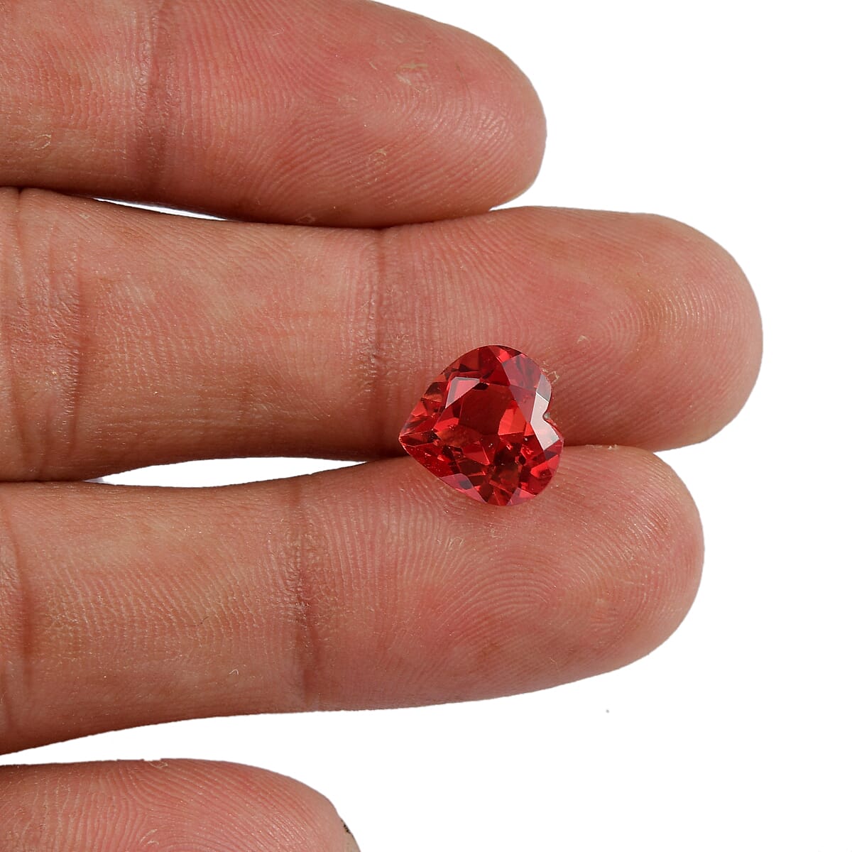 Lab Grown Padparadscha Sapphire (Hrt 10 mm) 3.38 ctw