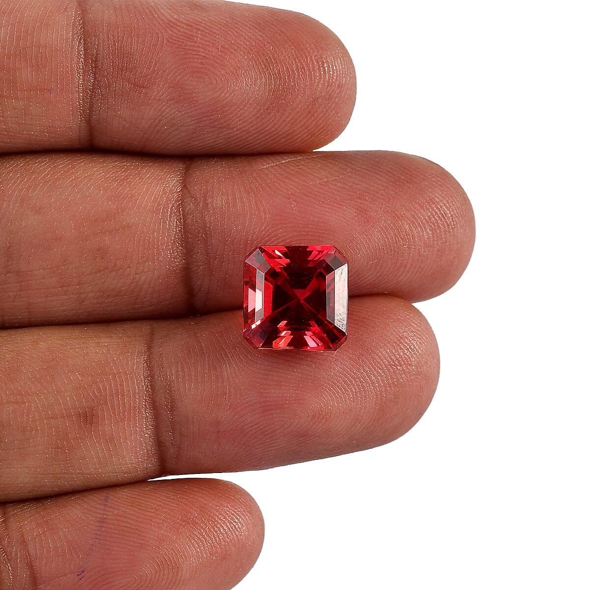 Lab Grown Padparadscha Sapphire (Oct 10x10 mm) 5.20 ctw