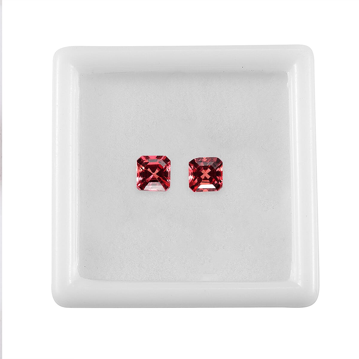 Lab Grown Padparadscha Sapphire Set of 2 (Oct 5x5 mm) 1.60 ctw