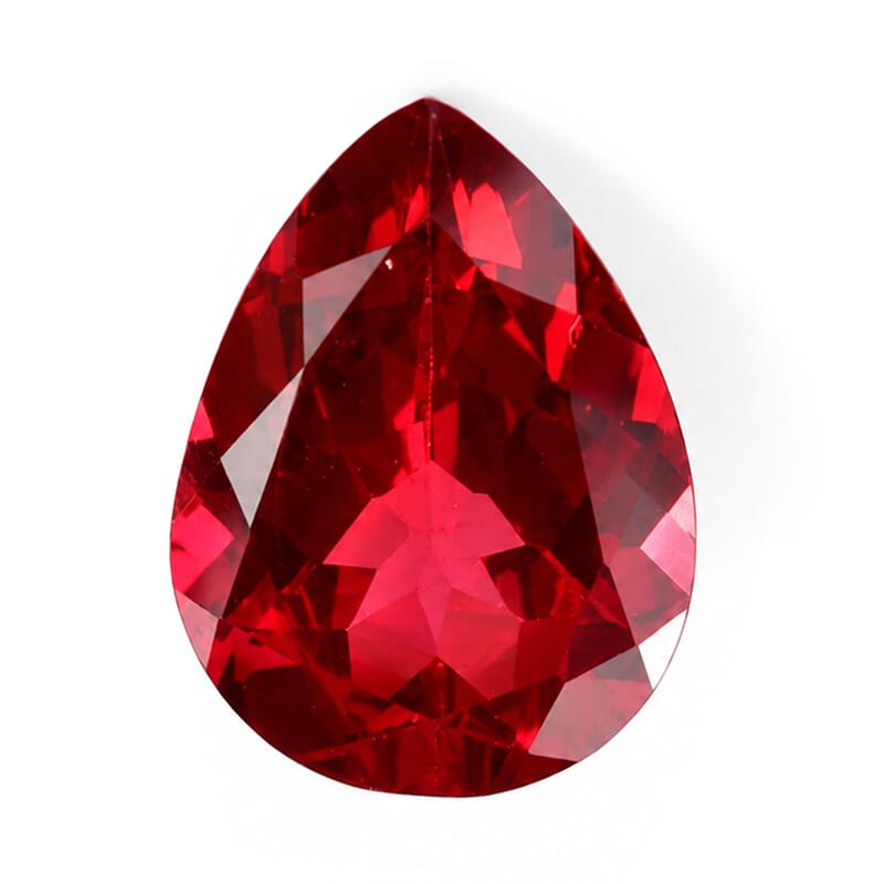 Lab Grown Padparadscha Sapphire (Pear 16x12 mm) 9.23 ctw