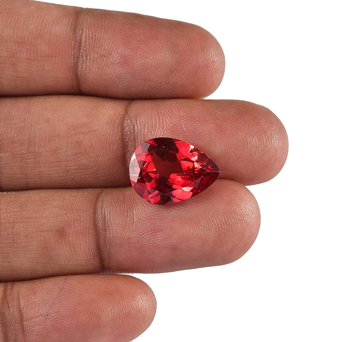 Lab Grown Padparadscha Sapphire (Pear 16x12 mm) 9.23 ctw