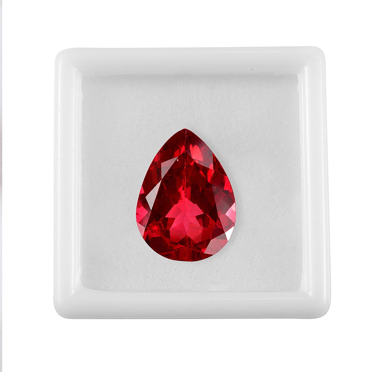 Lab Grown Padparadscha Sapphire (Pear 16x12 mm) 9.23 ctw