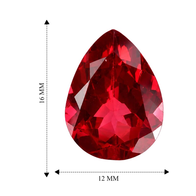 Lab Grown Padparadscha Sapphire (Pear 16x12 mm) 9.23 ctw
