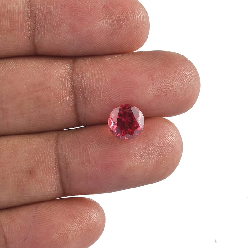 Lab Grown Padparadscha Sapphire (Rnd 8 mm) 2.25 ctw