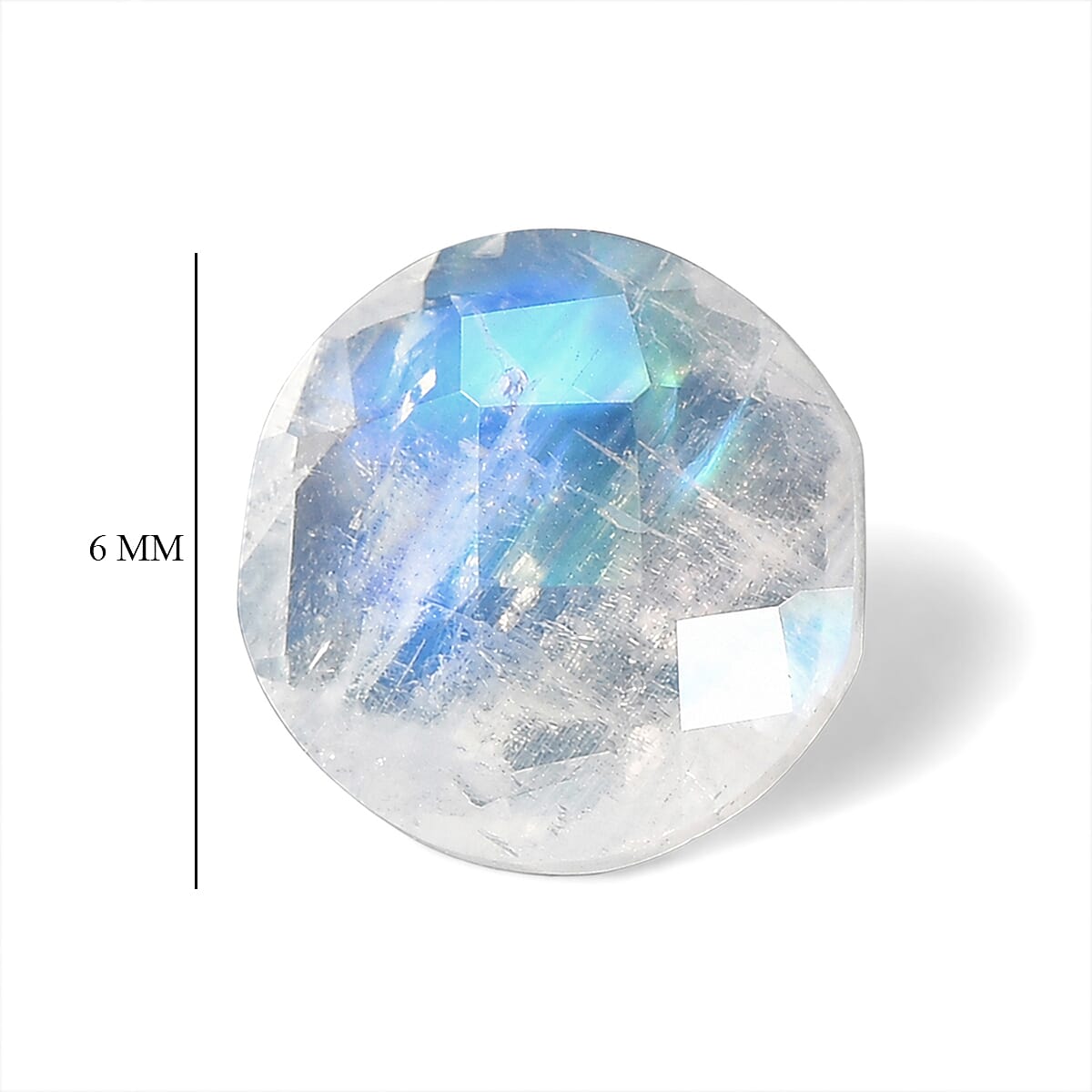 AA Rainbow Moonstone (Rnd 6 mm) 0.59 ctw