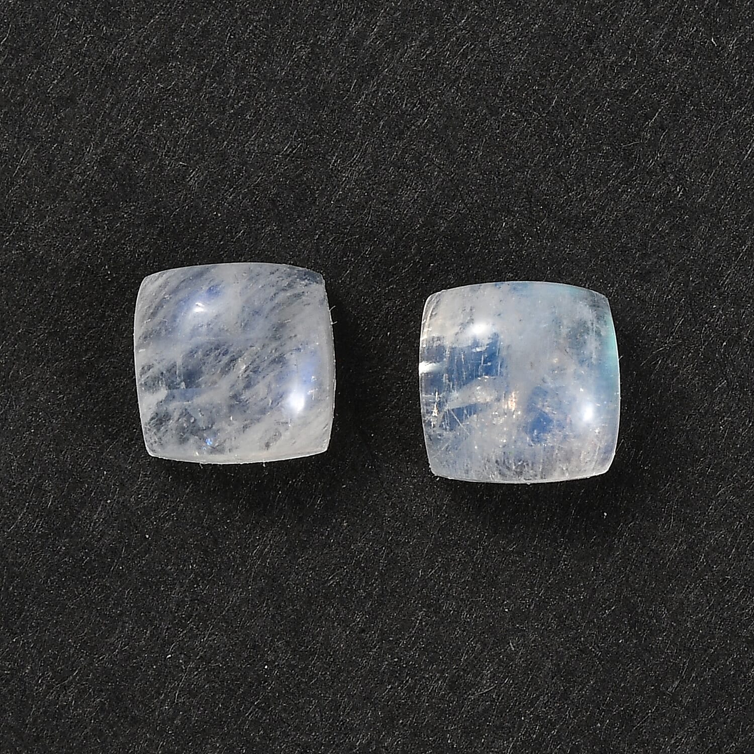 Rainbow Moonstone Set of 2 (Cush 5x5 mm) 1.10 ctw