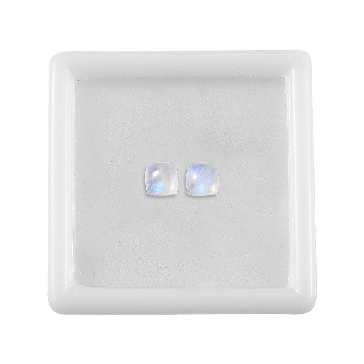 Rainbow Moonstone Set of 2 (Cush 5x5 mm) 1.10 ctw