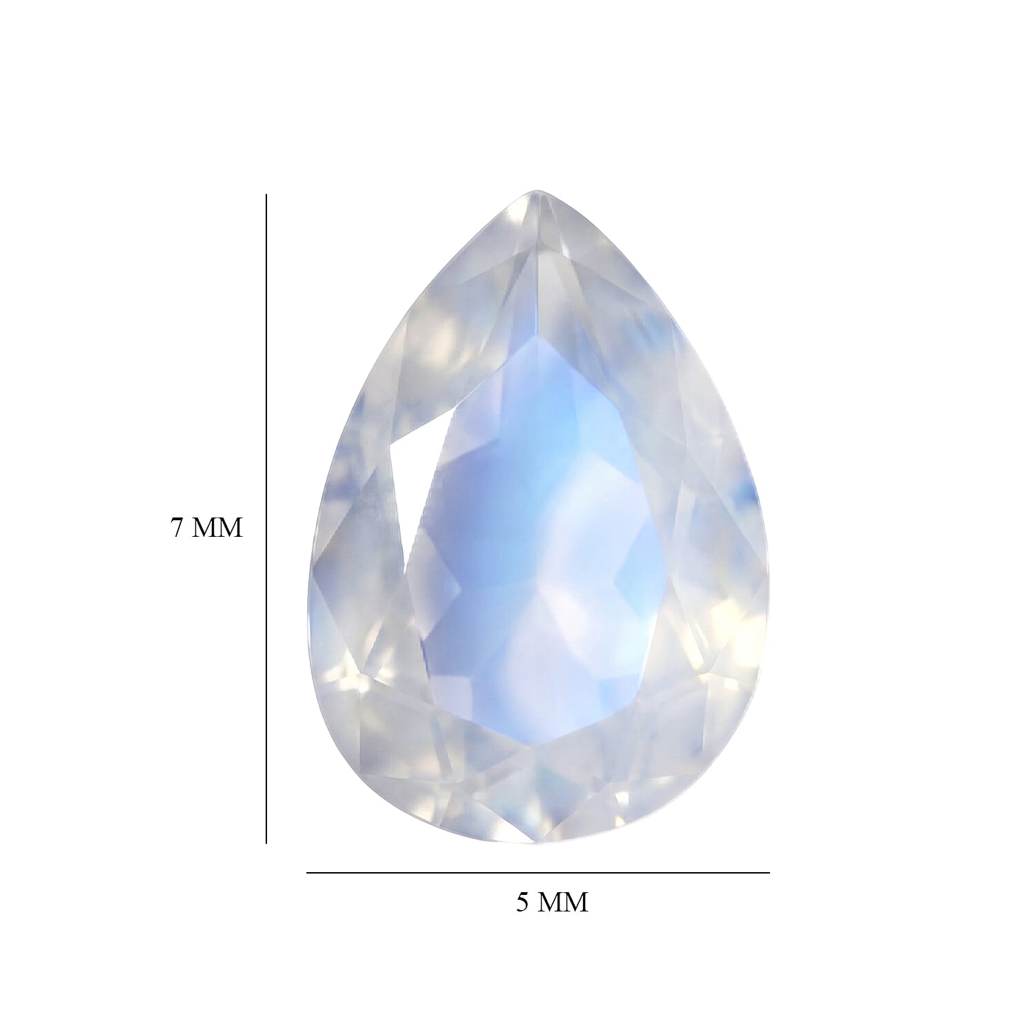 AAA Rainbow Moonstone (Pear 7x5 mm) 0.39 ctw