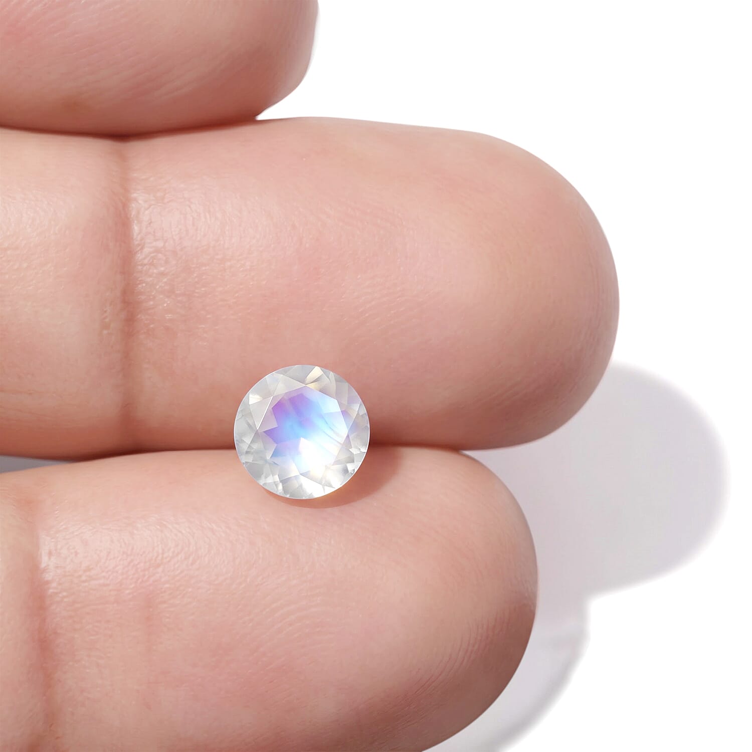 AA Rainbow Moonstone Set of 2 (Rnd 6 mm) 1.42 ctw