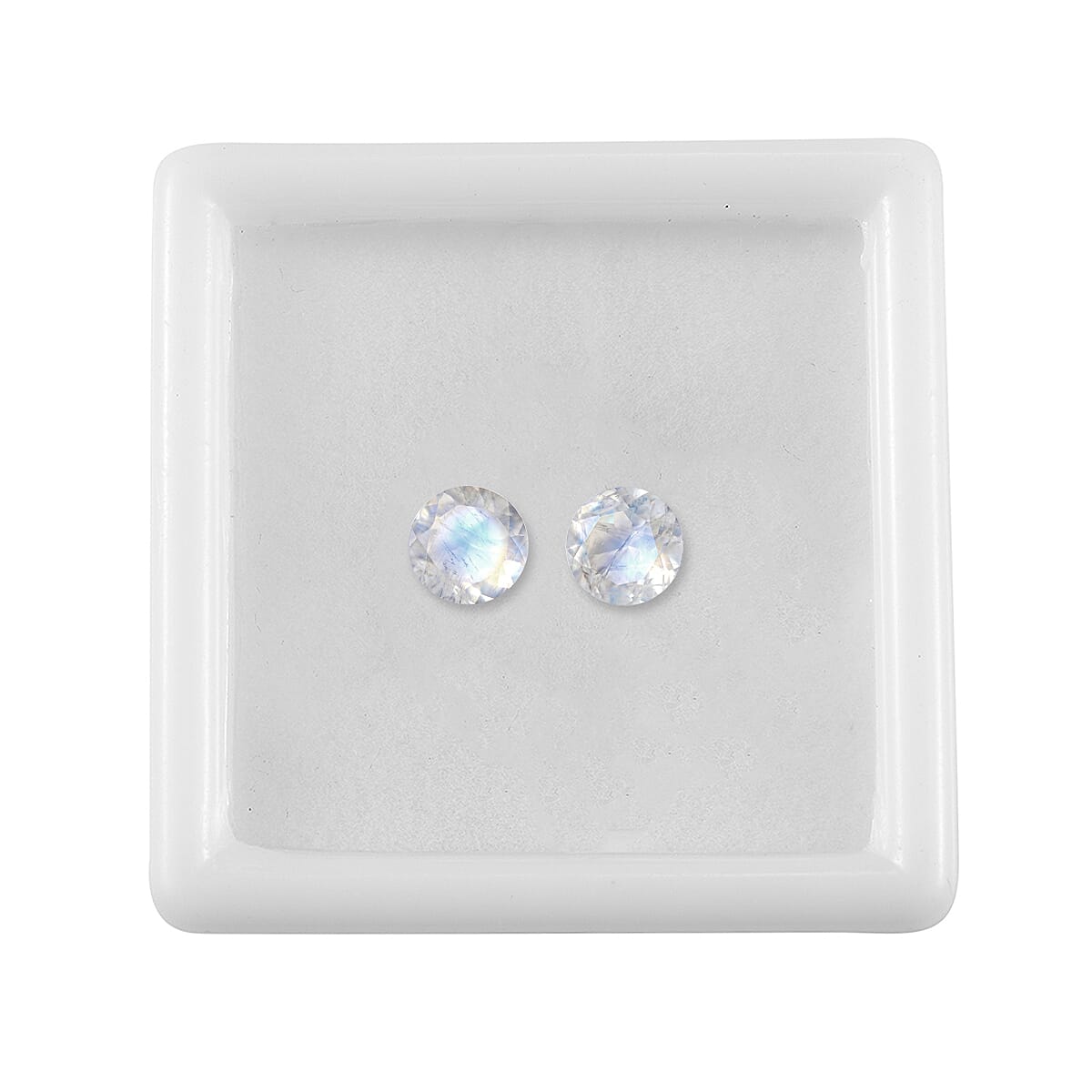 AA Rainbow Moonstone Set of 2 (Rnd 6 mm) 1.42 ctw